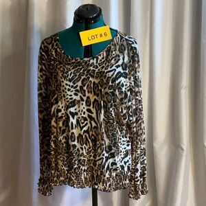 Semi sheer tunic style top in animal print in 2X by A LOVE STORY